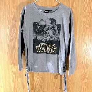 Star Wars Laced Sides Gray Tee Top
